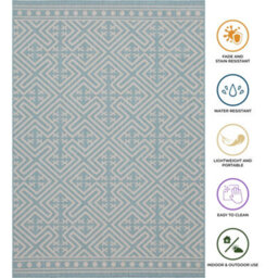 Homeart Outdoor Rugs Easy Cleaning Area Rugs For Balcony,garden,picnic,uv Weather Resistant Aqua Cream, 180 X 270 Cm - thumbnail 6