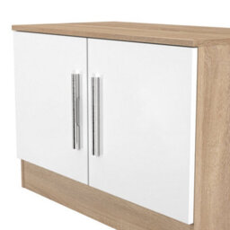 Trent Low 2 Door Sideboard In White Matt & Black Matt (Ready Assembled) - thumbnail 5