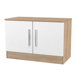 Trent Low 2 Door Sideboard In White Matt & Black Matt (Ready Assembled) - thumbnail 4