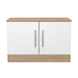 Trent Low 2 Door Sideboard In White Matt & Black Matt (Ready Assembled) - thumbnail 2