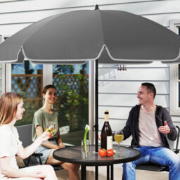 Outsunny 6 Pieces Garden Furniture Set With Parasol, Folding Chairs, Grey - thumbnail 8