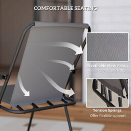 Outsunny 6 Pieces Garden Furniture Set With Parasol, Folding Chairs, Grey - thumbnail 6