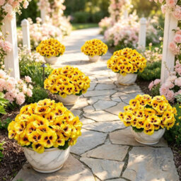Realistic Yellow Artificial Pansy 30 Bundles, Uv Sun Proof Fake Flowers For Outdoor Planter,porch,patio, Balcony & Home Yard Decor - thumbnail 3