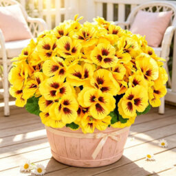Realistic Yellow Artificial Pansy 30 Bundles, Uv Sun Proof Fake Flowers For Outdoor Planter,porch,patio, Balcony & Home Yard Decor - thumbnail 7