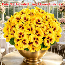 Realistic Yellow Artificial Pansy 30 Bundles, Uv Sun Proof Fake Flowers For Outdoor Planter,porch,patio, Balcony & Home Yard Decor - thumbnail 8