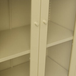Wyld Haus Barla Beige Steel Display Cabinet With 2 Glass Doors, 1800 X 700 X 350 mm - thumbnail 4