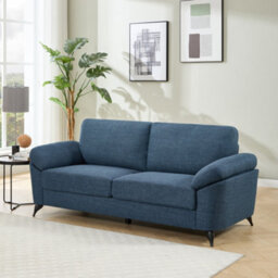 More4Homes Malmo 3 Seater Sofa Modern Scandi Style Fabric Living Room Sofa (Blue) - thumbnail 1