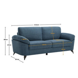 More4Homes Malmo 3 Seater Sofa Modern Scandi Style Fabric Living Room Sofa (Blue) - thumbnail 8