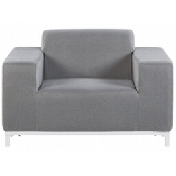 Beliani Set Of 2 Garden Armchairs Rovigo Fabric Grey - thumbnail 5