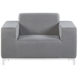 Beliani Set Of 2 Garden Armchairs Rovigo Fabric Grey - thumbnail 4