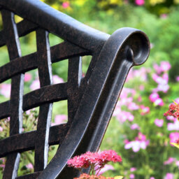 Lazy Susan Jasmine Garden Bench, 2 Seater Bench, Cast Aluminium Bench, 102Cm Wide Metal Bench - thumbnail 4