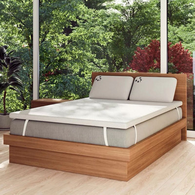 Xample Panda Bamboo Memory Foam Mattress Topper 5Cm Gel-Infused Orthopaedic Hydro Foam, Hypoallergenic Cover, Anti-Slip Base 5 Sizes - image 1