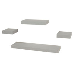Core Products Light Grey Floating Wall Shelves - 4-Piece Hudson Narrow Set For Display And Storage - thumbnail 6