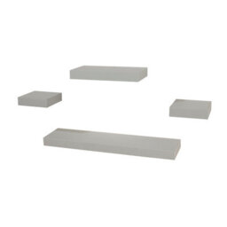 Core Products Light Grey Floating Wall Shelves - 4-Piece Hudson Narrow Set For Display And Storage - thumbnail 2