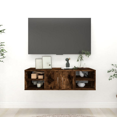 Berkfield Wall Shelf Smoked Oak 102X30X29 Cm Engineered Wood - image 1