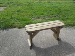 Arbor Garden Solutions Hollies Wooden Bench, Rounded Outdoor Garden Fence Seat(3Ft, Rustic Brown Finish) - thumbnail 6