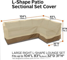Water-Resistant Patio Right-Facing Sectional Lounge Set Cover, Furniture Covers 264 210 78Cm - thumbnail 2