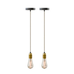 Ledsone 2 Pack Industrial Hemp Pendant Light E27 Base Ceiling Light 95Cm Adjustable Height For Living Room Bedroom - thumbnail 1