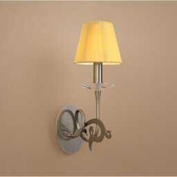 Luminosa Lighting Luminosa Acanto Wall Lamp Switched 1 Light E14, Antique Brass With Amber Cream Shade - thumbnail 2