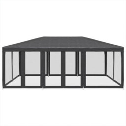 Walplus Party Tent Garden Gazebo Canopy With 10 Mesh Sidewalls Anthracite 6X4 M Hdpe - thumbnail 3