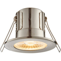 Tool-Less Recessed Bathroom Ip65 Downlight - 4W Warm White Led - Satin Nickel