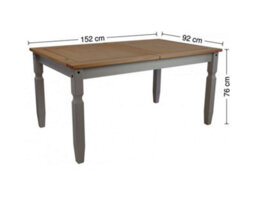 "Mercers Furniture Corona Grey Wax 5'0"" Dining Table Solid Wood Pine Wooden Kitchen With Mexican Styling" - thumbnail 2