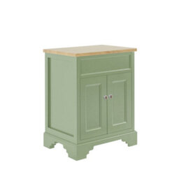 Homestylestore Pastel Green And Oak 645mm Bathroom Vanity Unit And Round Chrome Handles - thumbnail 1