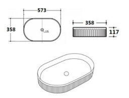 Affine 800mm Bathroom Countertop Vanity Unit Oval Fluted Basin Soft Close Wall Hung Oak - thumbnail 2