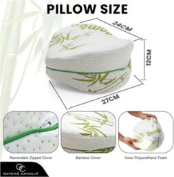 Gc Gaveno Cavailia Leg Knee Supprot Bamboo Memory Foam Pillow Leg Cushion Pregnancy Support Pillow With Cover & Eye Mask - thumbnail 4