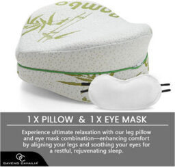 Gc Gaveno Cavailia Leg Knee Supprot Bamboo Memory Foam Pillow Leg Cushion Pregnancy Support Pillow With Cover & Eye Mask - thumbnail 6