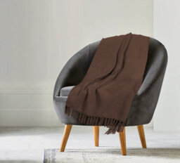 Ehc Waffle Cotton Woven Arm Chair Sofa Single Throw 1 Seater Chair/ Sofa/ Bed 127 X 152 Cm, Chocolate - thumbnail 3