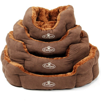 Actiaspet Brown Faux Suede Pet Bed Small - image 1