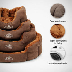 Actiaspet Brown Faux Suede Pet Bed Small - thumbnail 3