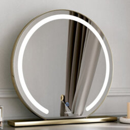 CARME Home Lara White Dressing Table With Elsie  Led Mirror & Hailey Bouclé Storage Stool - thumbnail 4
