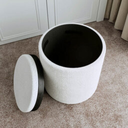 CARME Home Lara White Dressing Table With Elsie  Led Mirror & Hailey Bouclé Storage Stool - thumbnail 8