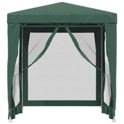 Berkfield Party Tent With 4 Mesh Sidewalls Green 2X2 M Hdpe - thumbnail 3