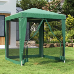 Berkfield Party Tent With 4 Mesh Sidewalls Green 2X2 M Hdpe - thumbnail 1