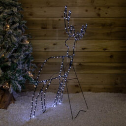 Samuel Alexander 1Mx80Cm Light Up Standing Christmas Reindeer With 292 White Leds - thumbnail 4