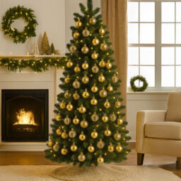 Neo Gold 36Pcs Christmas Tree Ornaments Set Baubles Glitter Balls Holiday Festive Decorations - thumbnail 2