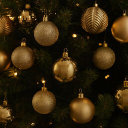 Neo Gold 36Pcs Christmas Tree Ornaments Set Baubles Glitter Balls Holiday Festive Decorations - thumbnail 1