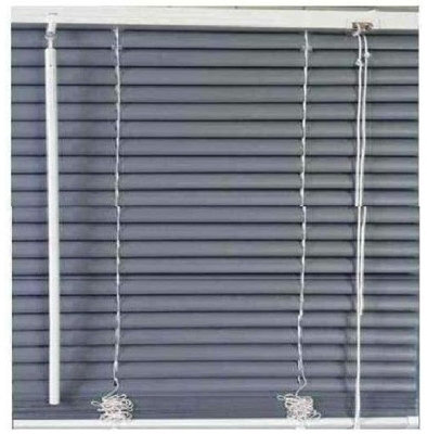 OPTIMAL PRODUCTS Pvc Venetian Window Contrast Slate Grey Blinds (120 X213)