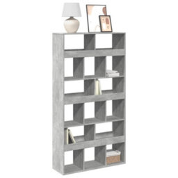 Walplus Bookcase Concrete Grey Finish Engineered Wood 100X33X187.5 Cm