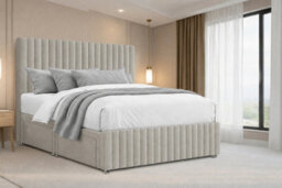 "Nexus Verona Cream Plush Divan Bed Base 2 Drawers Foot-End With 26"" Strutted Headboard 12"" Footboard 4' Small Double" - thumbnail 2