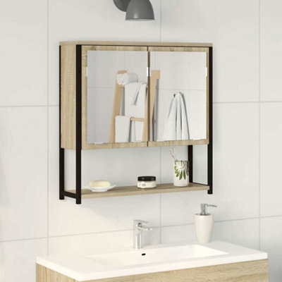 Walplus Bathroom Mirror With Door Beige 60 X 16 X 60 Cm Engineered Wood - image 1