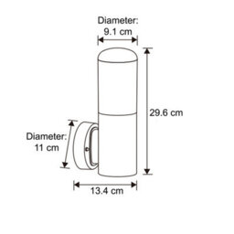 CGC Lighting Cgc Black Wall Light Outdoor Garden Ip54 Weatherproof Polycarbonate E27 Standard Screw Lampholder Gate Door Outside Patio Lamp - thumbnail 6