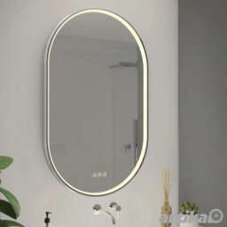 Xample Artika Royce Oval Led Chrome Mirror With Demister - Touch Control, Dimmable, 3 Colour Presets, Memory Function, Ip44, 1200 Lumens