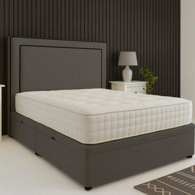 Urban Textures - Savoy Edge Ottoman Bed Headboard Side Lift: Boucle Grey - image 1