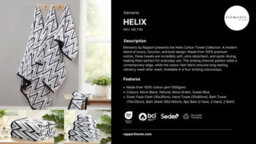 Rapport Home Helix Bath Sheet Pure Cotton Mono Black - thumbnail 4