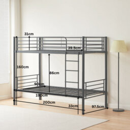 Reinforced Beds 3Ft Bircham Bunk Bed - White -Reinforced Tubulat Slats - Suitable For Adult Use - thumbnail 3