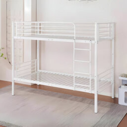 Reinforced Beds 3Ft Bircham Bunk Bed - White -Reinforced Tubulat Slats - Suitable For Adult Use